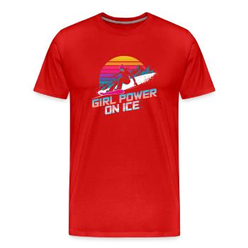 Planche à neige girl power - T-shirt bio Premium Homme - rouge - Devant - Damien (186cm)