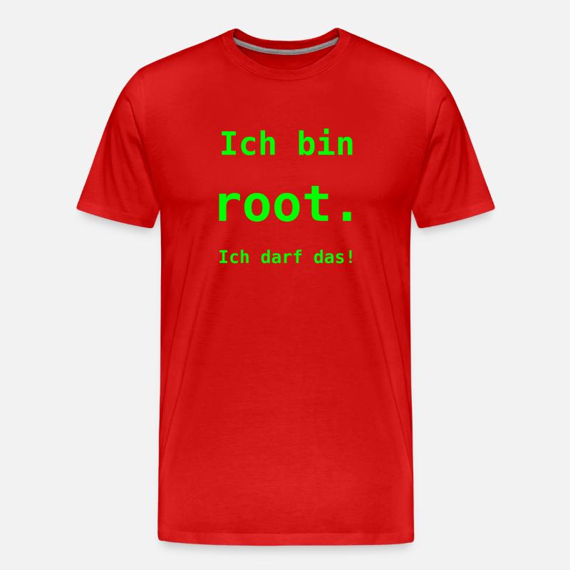 Ich bin root - Männer Premium Bio T-Shirt - Rot