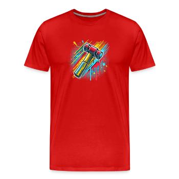 Type de marteau Artisan - T-shirt bio Premium Homme - rouge - Devant - Damien (186cm)