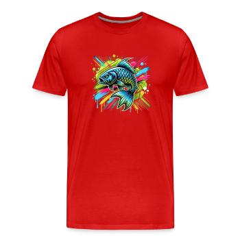 Pêcheur de poissons - T-shirt bio Premium Homme - rouge - Devant - Damien (186cm)
