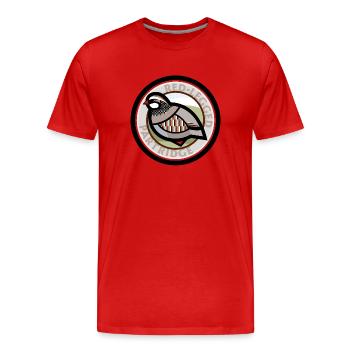 Rothuhn - Männer Premium Bio T-Shirt - Rot - Vorne - Damien (186cm)