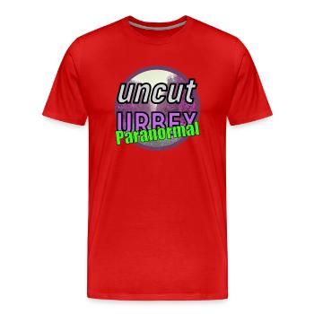 uncutURBEX Paranormal LOGO - Männer Premium Bio T-Shirt - Rot - Vorne - Damien (186cm)