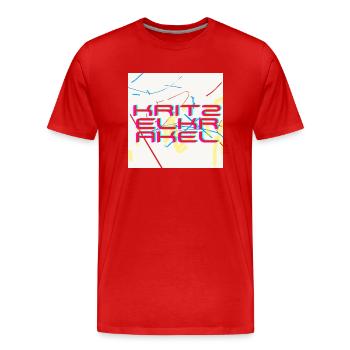 Doodle scribbles - Men's Premium Organic T-Shirt - red - Front - Damien (186cm)