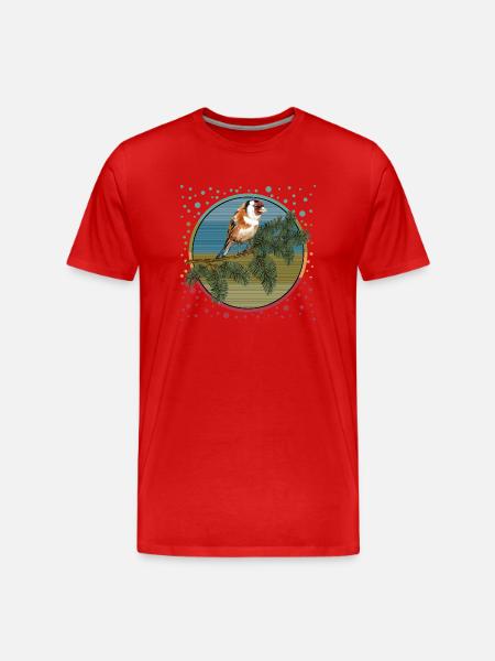 Bunter Vogel - Männer Premium Bio T-Shirt - Rot