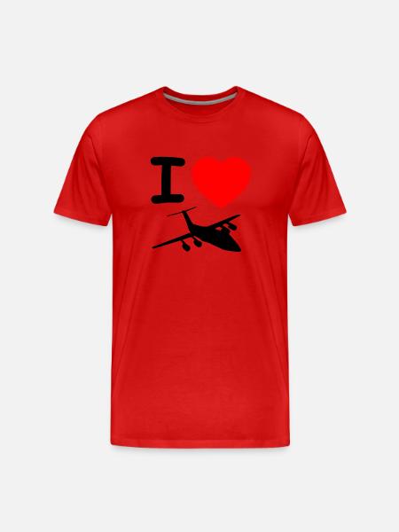 Flugzeug - Männer Premium Bio T-Shirt - Rot