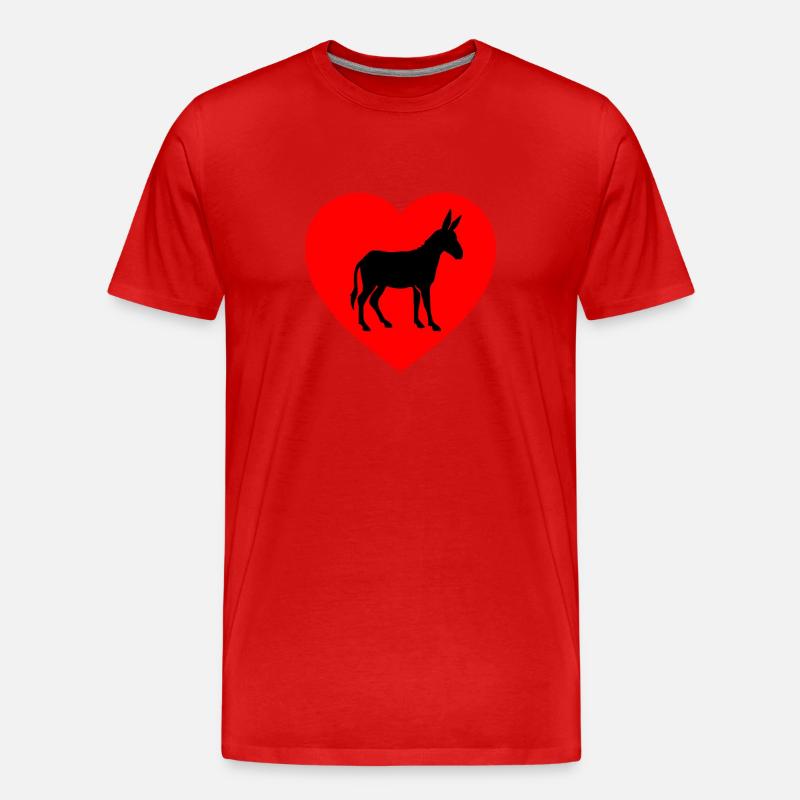 Esel - Männer Premium Bio T-Shirt - Rot