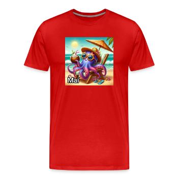 MAI - T-shirt bio Premium Homme - rouge - Devant - Damien (186cm)