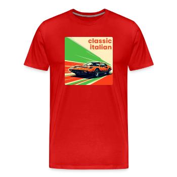 Classic Italian Sportscar - Men's Premium Organic T-Shirt - red - Front - Damien (186cm)