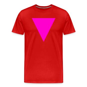 Pink Triangle / Rosa Winkel - Men's Premium Organic T-Shirt - red - Front - Damien (186cm)
