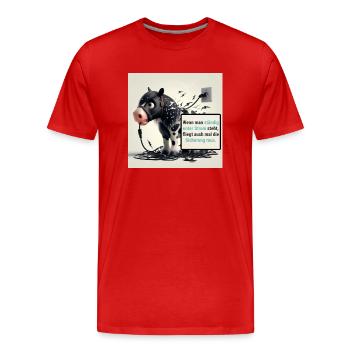 Donner unter Strom - Männer Premium Bio T-Shirt - Rot - Vorne - Damien (186cm)
