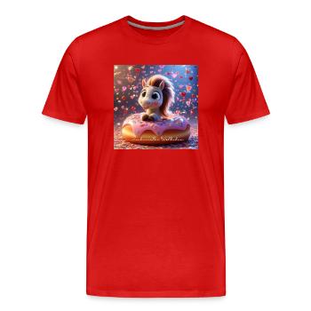 Zuckerwölkchen super süß - Männer Premium Bio T-Shirt - Rot - Vorne - Damien (186cm)