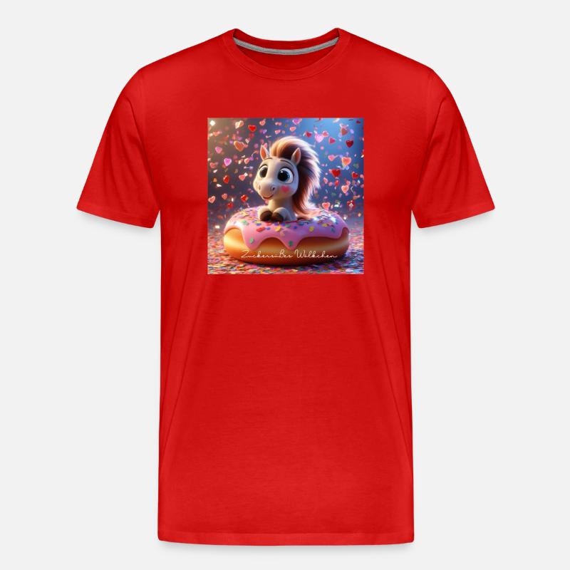 Zuckerwölkchen super süß - Männer Premium Bio T-Shirt - Rot