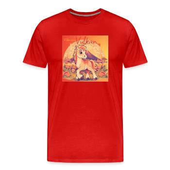 Vulkan ist da ! - Männer Premium Bio T-Shirt - Rot - Vorne - Damien (186cm)