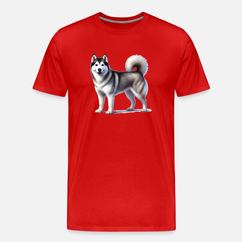 Husky - Männer Premium Bio T-Shirt - Rot
