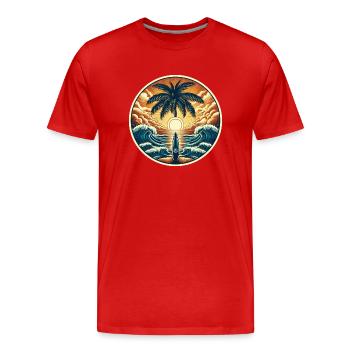 Surfer Logo - Men's Premium Organic T-Shirt - red - Front - Damien (186cm)