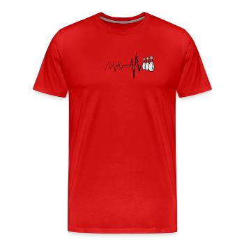 Bowling boule bowling heartbeat - T-shirt bio Premium Homme - rouge - Devant - Damien (186cm)