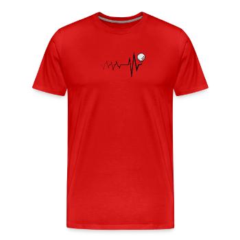 Golf Heartbeat Golf Golf Geschenkidee - Männer Premium Bio T-Shirt - Rot - Vorne - Damien (186cm)