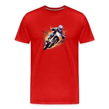 Motocross Racing Fast Speed Wettbewerb Zusammenfassung - Männer Premium Bio T-Shirt - Rot - Vorne - Damien (186cm)