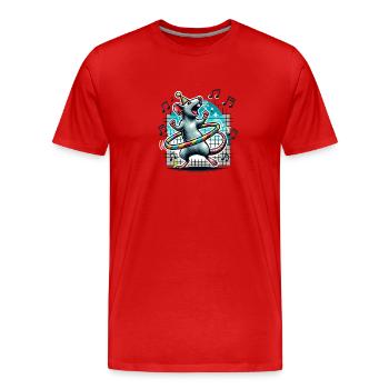 Singing Rat with Hoop Dance - Men's Premium Organic T-Shirt - red - Front - Damien (186cm)