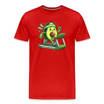 Eine sportliche Avocado - Männer Premium Bio T-Shirt - Rot - Vorne - Damien (186cm)