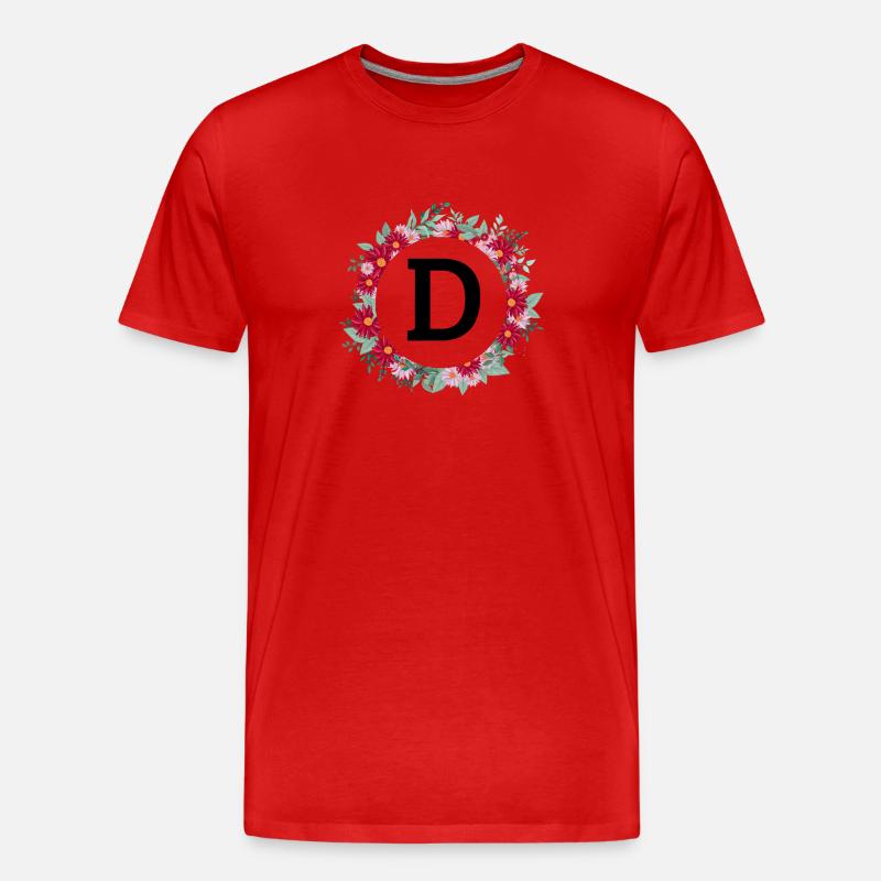 Blumenkrone Buchstabe - Männer Premium Bio T-Shirt - Rot