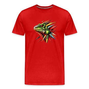 Prisme d'Iguane - T-shirt bio Premium Homme - rouge - Devant - Damien (186cm)