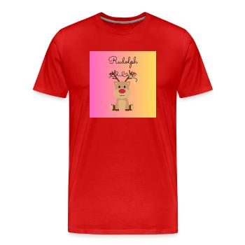 Rudolph - T-shirt bio Premium Homme - rouge - Devant - Damien (186cm)