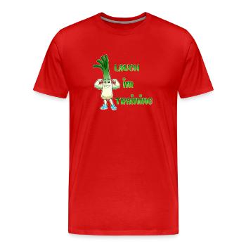 Lauch im Training, für den Lauch von Welt - Männer Premium Bio T-Shirt - Rot - Vorne - Damien (186cm)