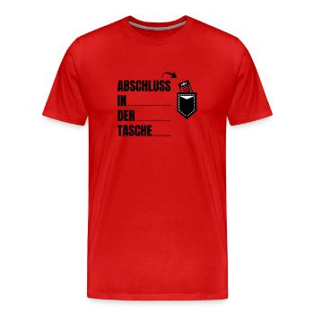 Abschluss in der Tasche Schulabschluss - Männer Premium Bio T-Shirt - Rot - Vorne - Damien (186cm)