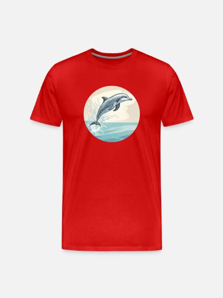 Un dauphin - T-shirt bio Premium Homme - rouge