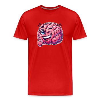 Intelligentes Gehirn - Männer Premium Bio T-Shirt - Rot - Vorne - Damien (186cm)