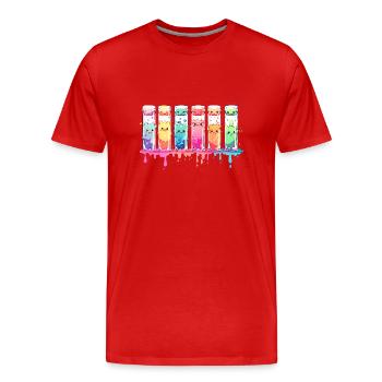 Lustig Chemie Wissenschaft Chemiker Reagenzgläser - Männer Premium Bio T-Shirt - Rot - Vorne - Damien (186cm)