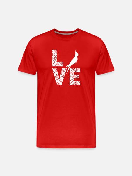 Cockatiel Love - Men's Premium Organic T-Shirt - red