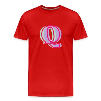 Multi-coloured letter q - Men's Premium Organic T-Shirt - red - Front - Damien (186cm)
