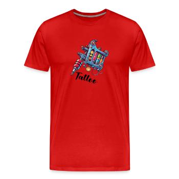 tattoo machine - Men's Premium Organic T-Shirt - red - Front - Damien (186cm)