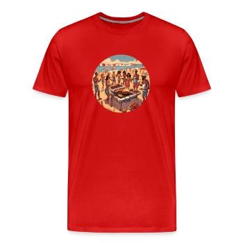 Grillparty - Männer Premium Bio T-Shirt - Rot - Vorne - Damien (186cm)