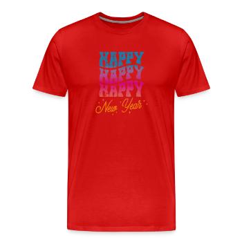 Happy New Year 2025 - Männer Premium Bio T-Shirt - Rot - Vorne - Damien (186cm)
