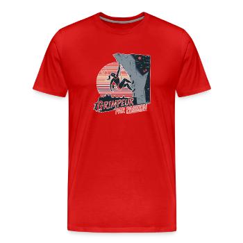 Grimpeur Par passion - T-shirt bio Premium Homme - rouge - Devant - Damien (186cm)