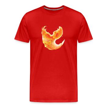 Cooler brennender Phönix - Männer Premium Bio T-Shirt - Rot - Vorne - Damien (186cm)