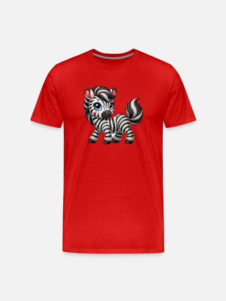 Zebra-Kind - Männer Premium Bio T-Shirt - Rot