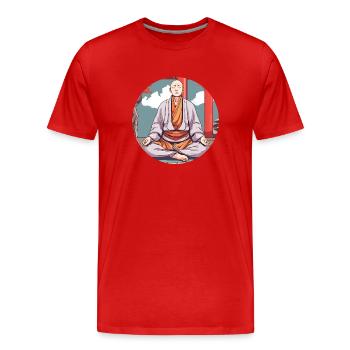 A Zen monk - Men's Premium Organic T-Shirt - red - Front - Damien (186cm)