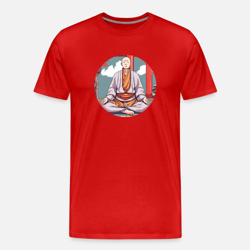 Ein Zen-Mönch - Männer Premium Bio T-Shirt - Rot