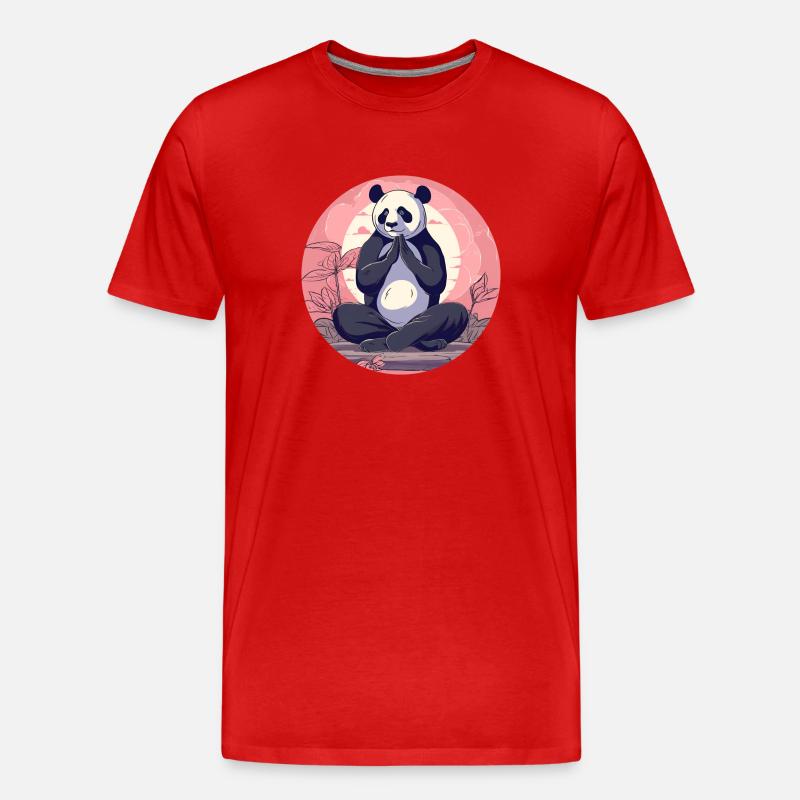 Ein Zen-Panda - Männer Premium Bio T-Shirt - Rot