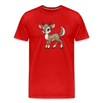 Filles cerf png - T-shirt bio Premium Homme - rouge - Devant - Damien (186cm)