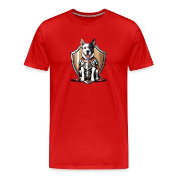 Dog Ritter Krieger Hund Geschenk Warrior Knight - Männer Premium Bio T-Shirt - Rot - Vorne - Damien (186cm)