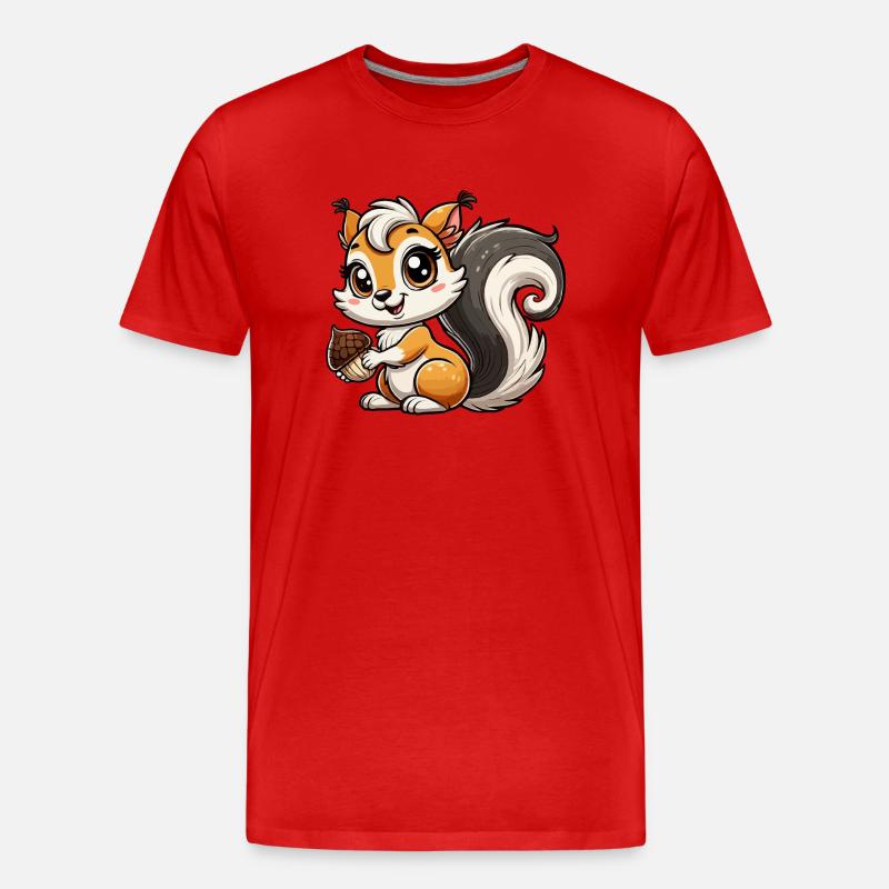 Mädchen Eichhörnchen - Männer Premium Bio T-Shirt - Rot