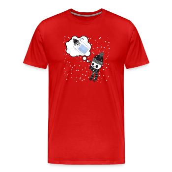 Warm thoughts during winter - Men's Premium Organic T-Shirt - red - Front - Damien (186cm)