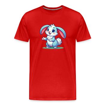 Bunny Comic - Men's Premium Organic T-Shirt - red - Front - Damien (186cm)