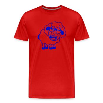 mouton nerd hornglasses fermoir lunettes geek smart - T-shirt bio Premium Homme - rouge - Devant - Damien (186cm)