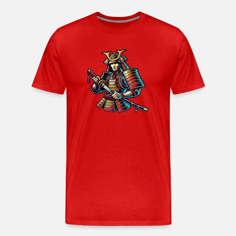 samurai - Männer Premium Bio T-Shirt - Rot